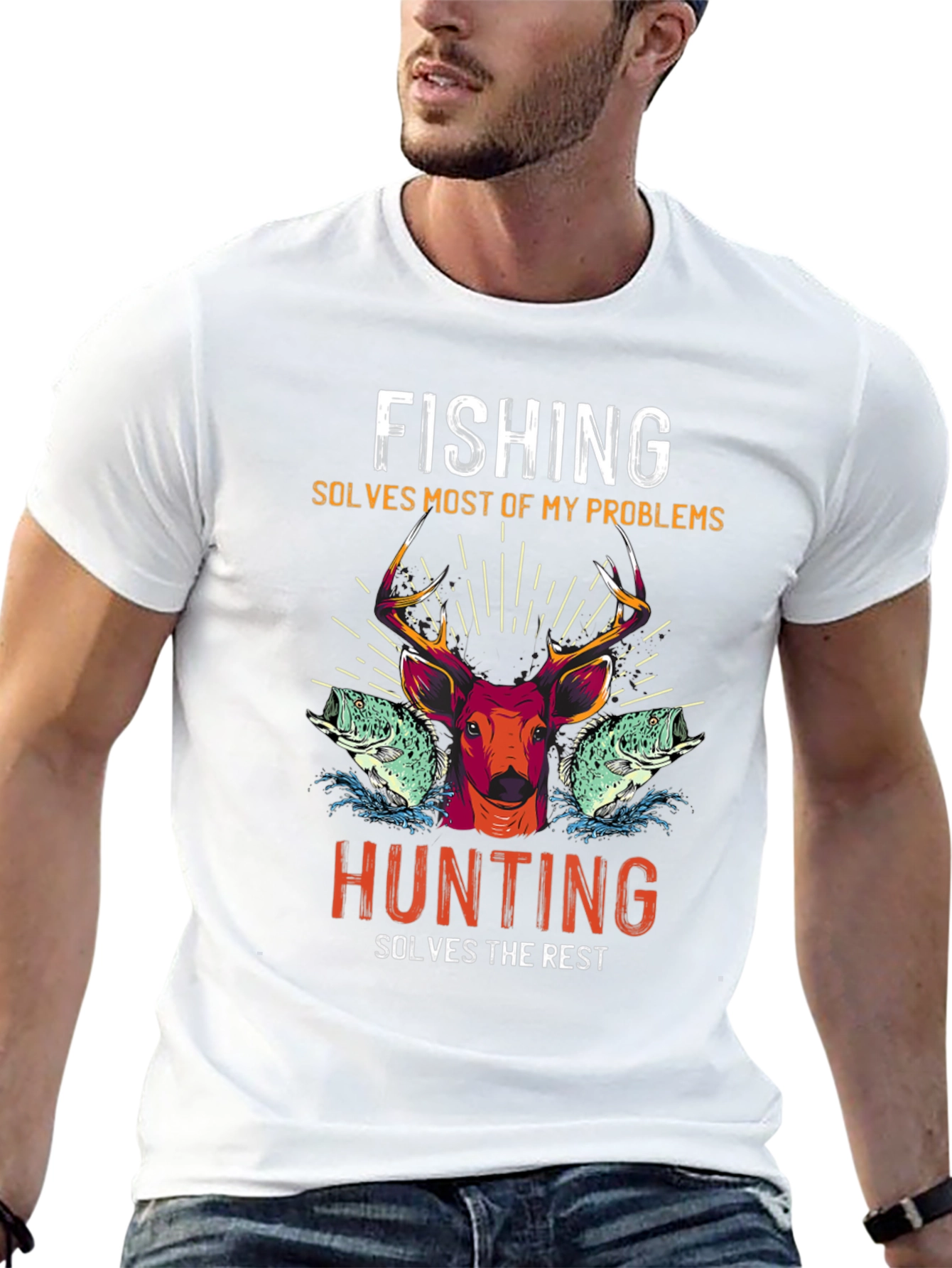 Fishing Hunting T-Shirt: Solves Most Problems