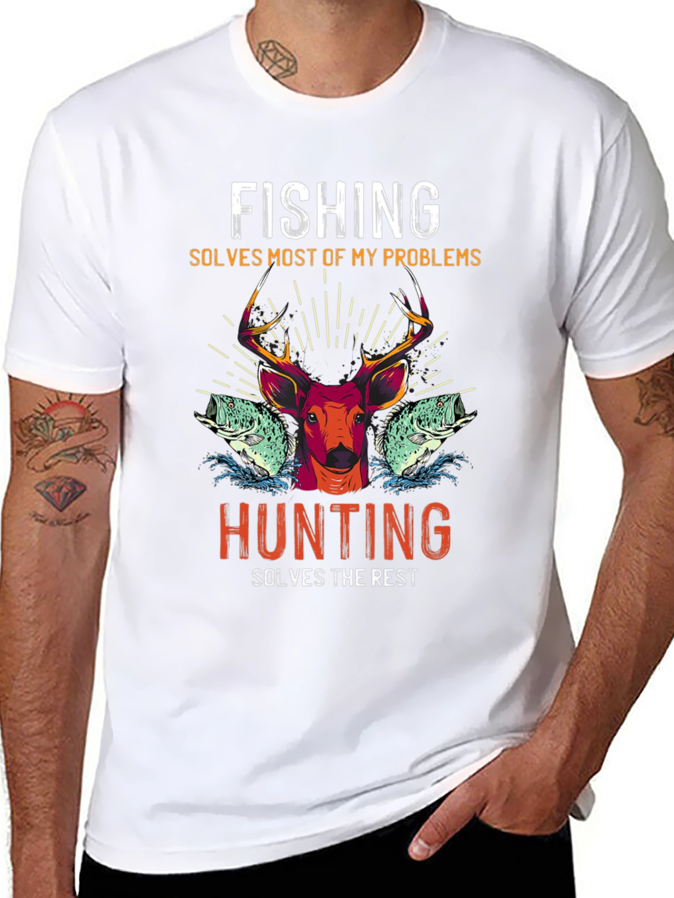 Fishing Hunting T-Shirt: Solves Most Problems