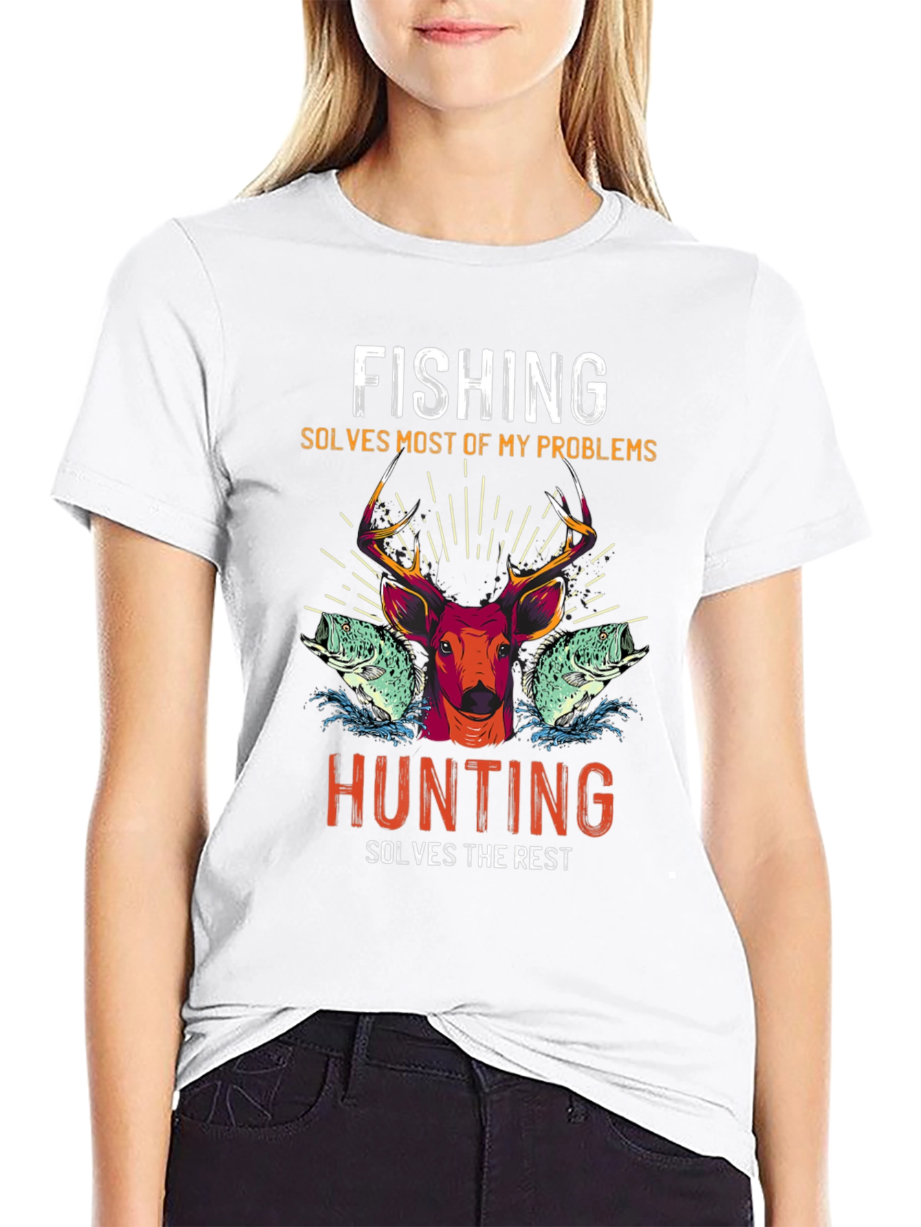 Fishing Hunting T-Shirt: Solves Most Problems
