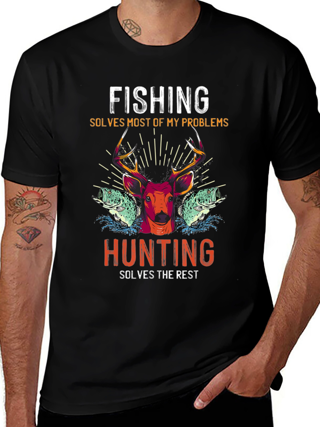 Fishing Hunting T-Shirt: Solves Most Problems
