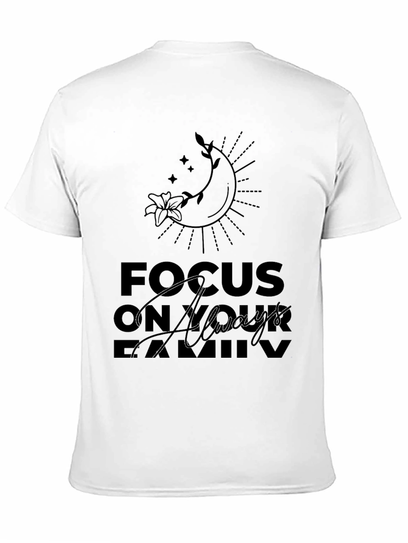 Focus On Always Family Black Graphic Tee