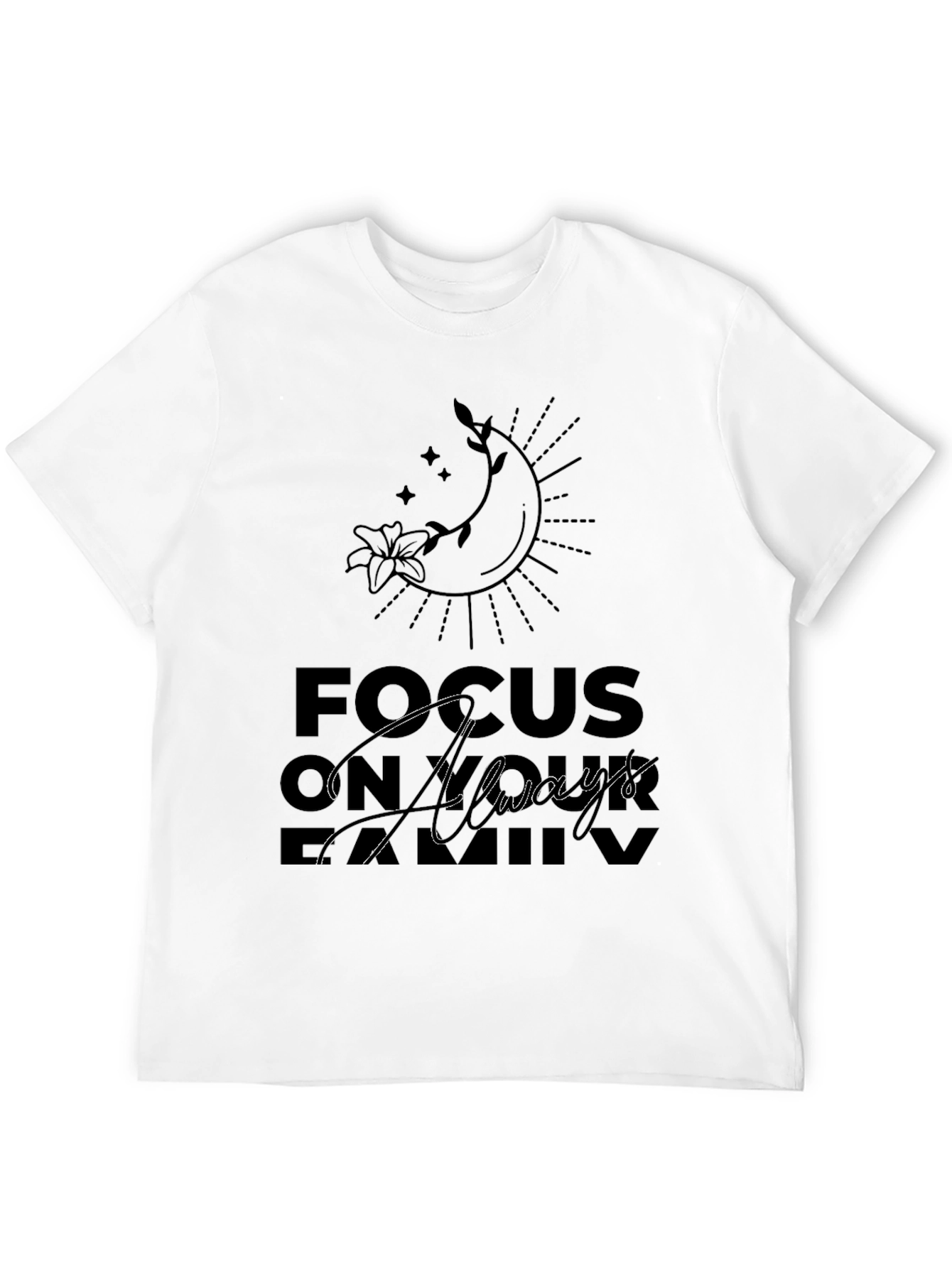 Focus On Always Family Black Graphic Tee