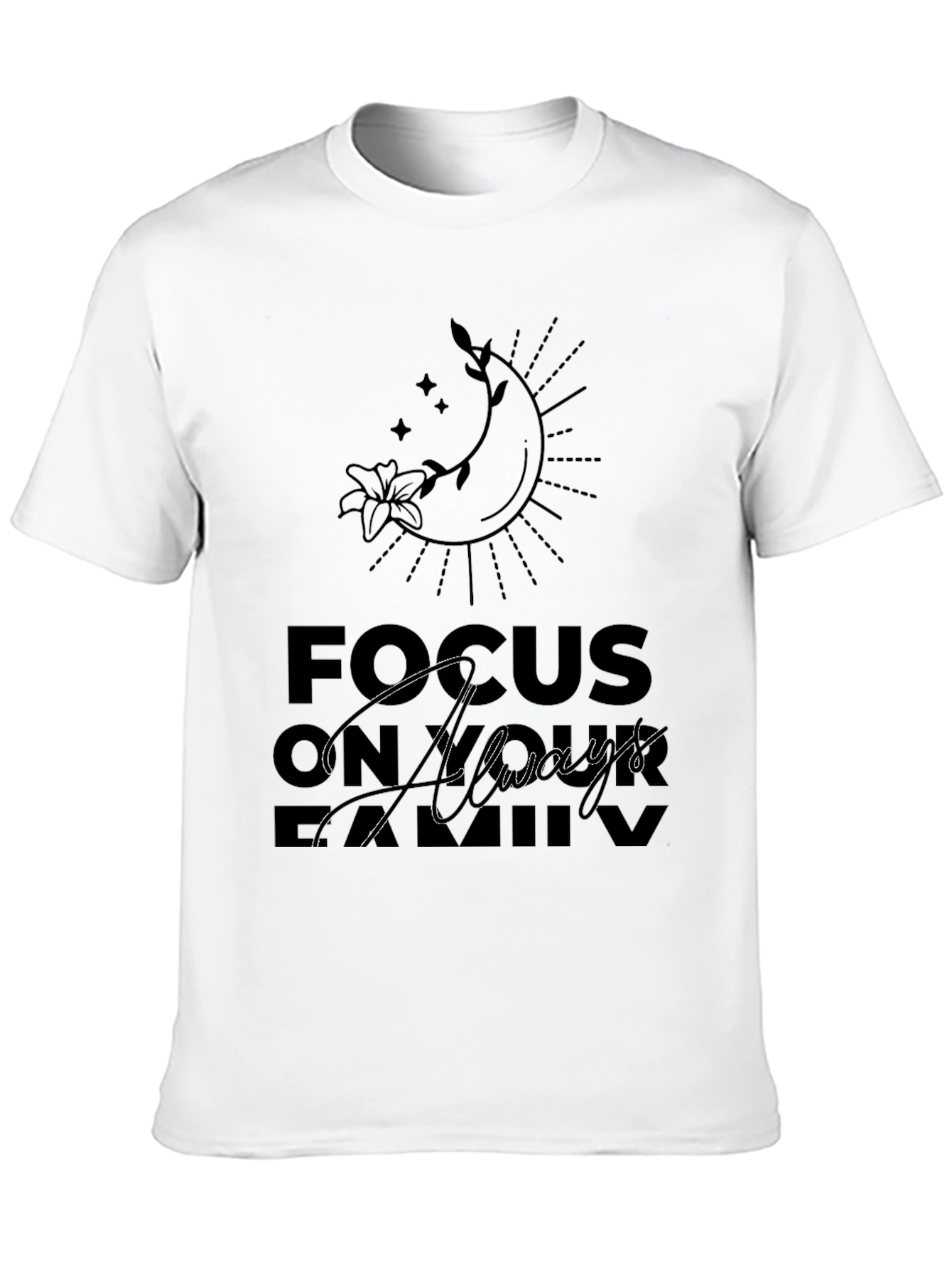 Focus On Always Family Black Graphic Tee