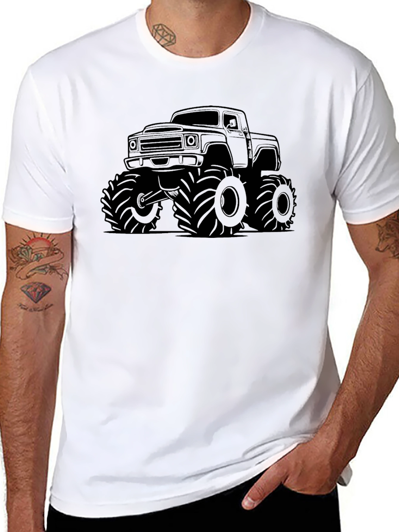 Monster Truck Graphic Tee - Black Cotton