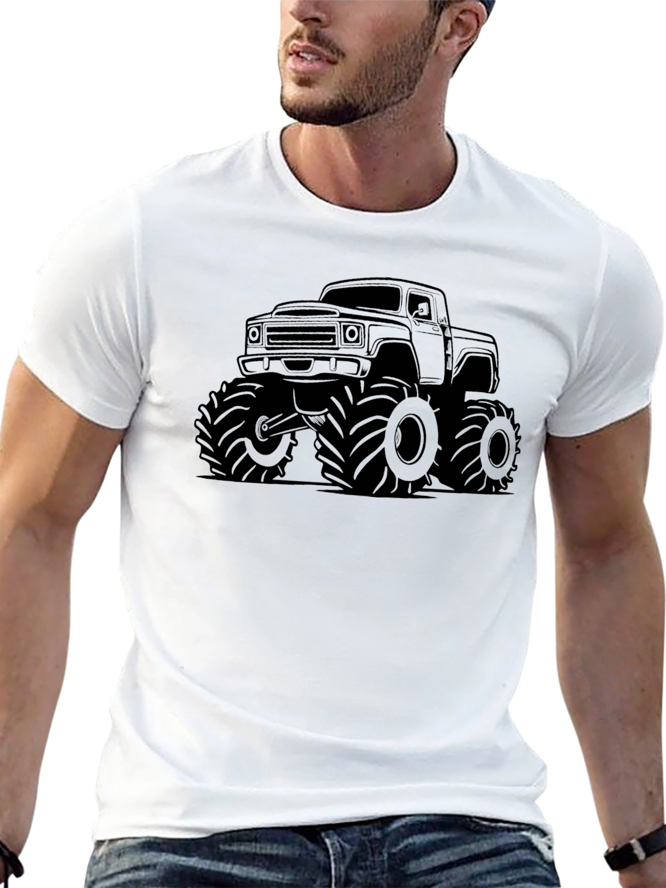 Monster Truck Graphic Tee - Black Cotton