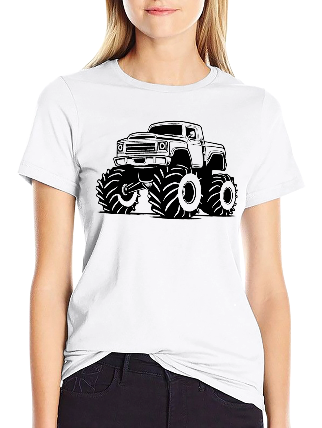 Monster Truck Graphic Tee - Black Cotton