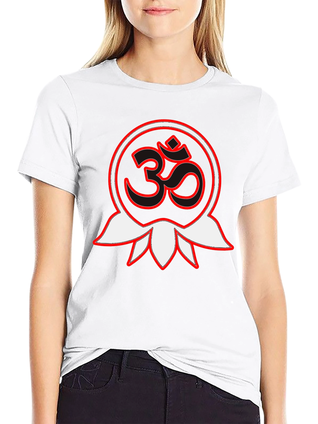 Om Lotus Graphic Black T-Shirt