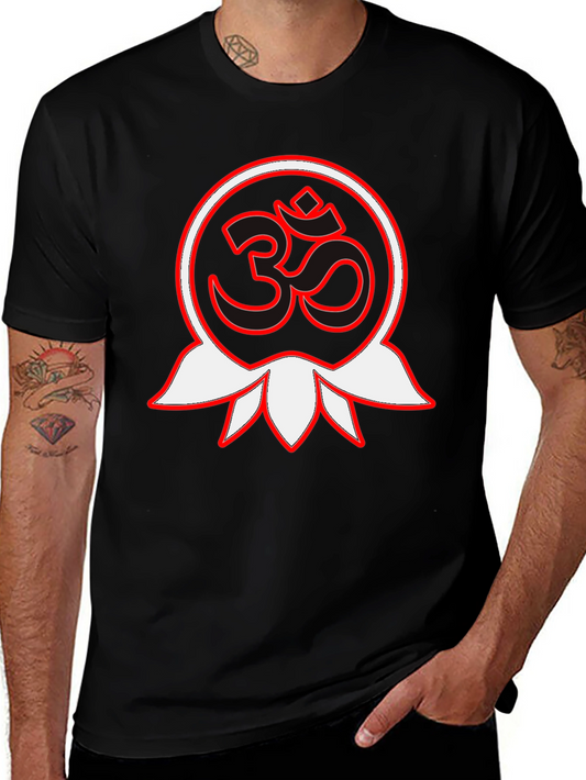 Om Lotus Graphic Black T-Shirt