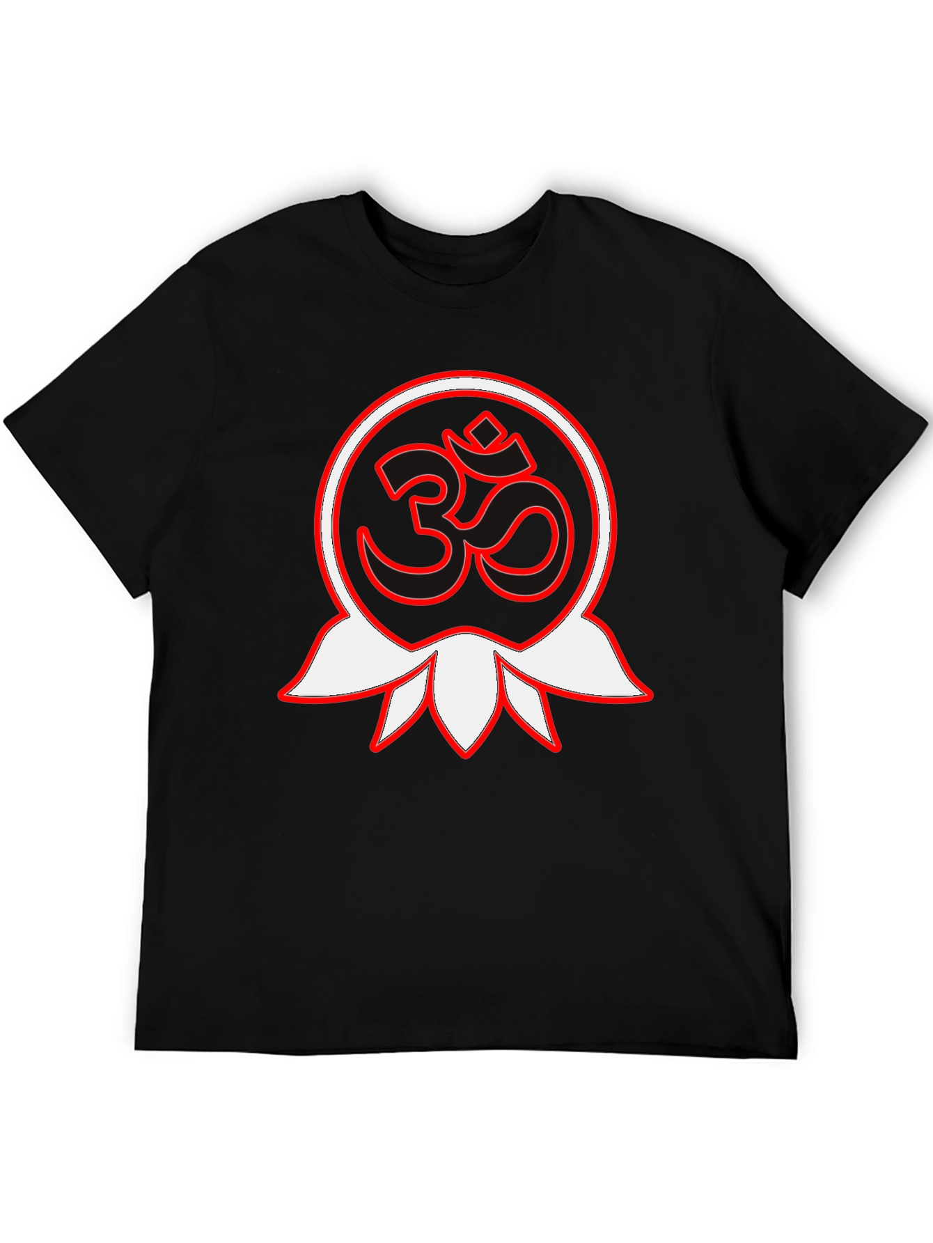 Om Lotus Graphic Black T-Shirt