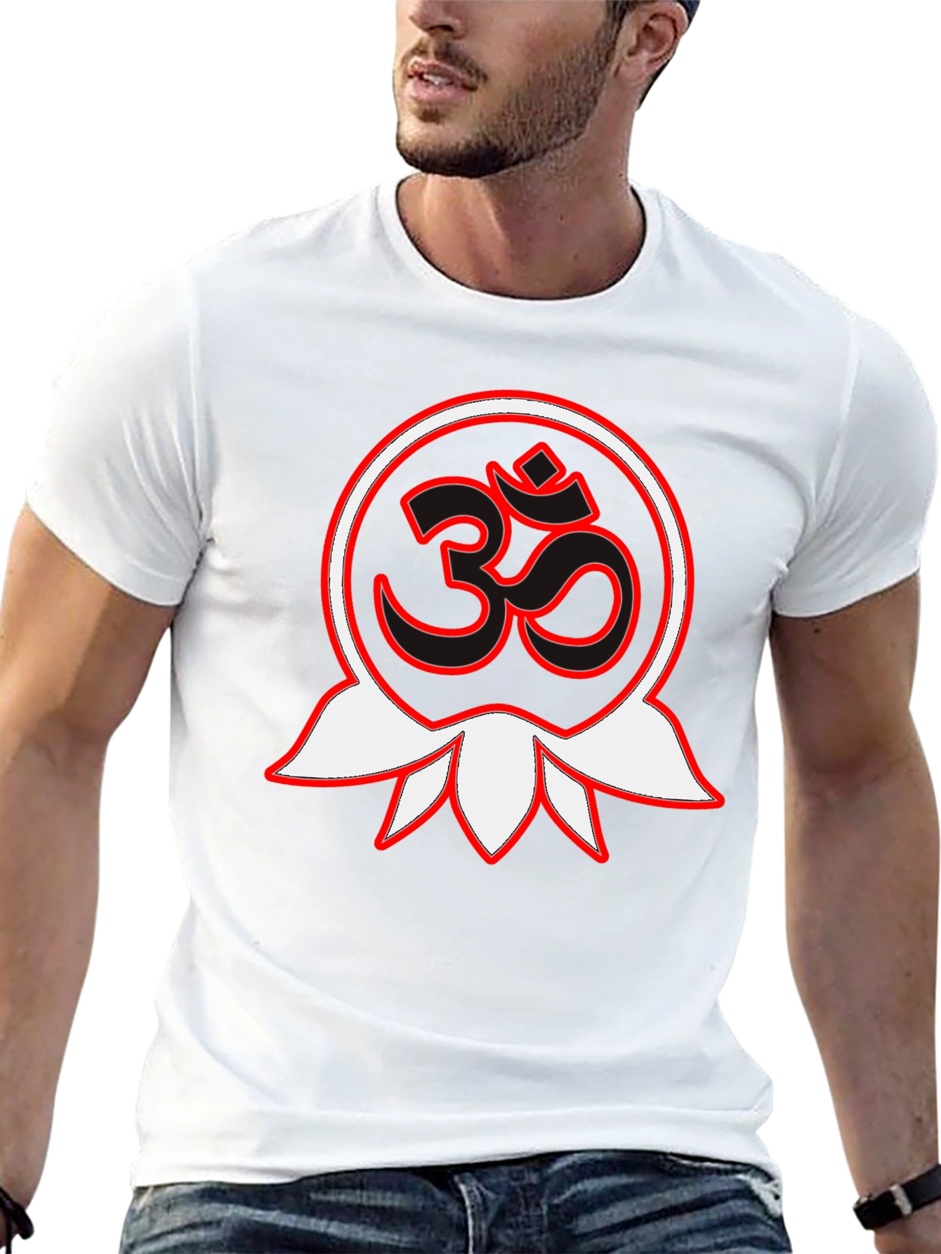 Om Lotus Graphic Black T-Shirt