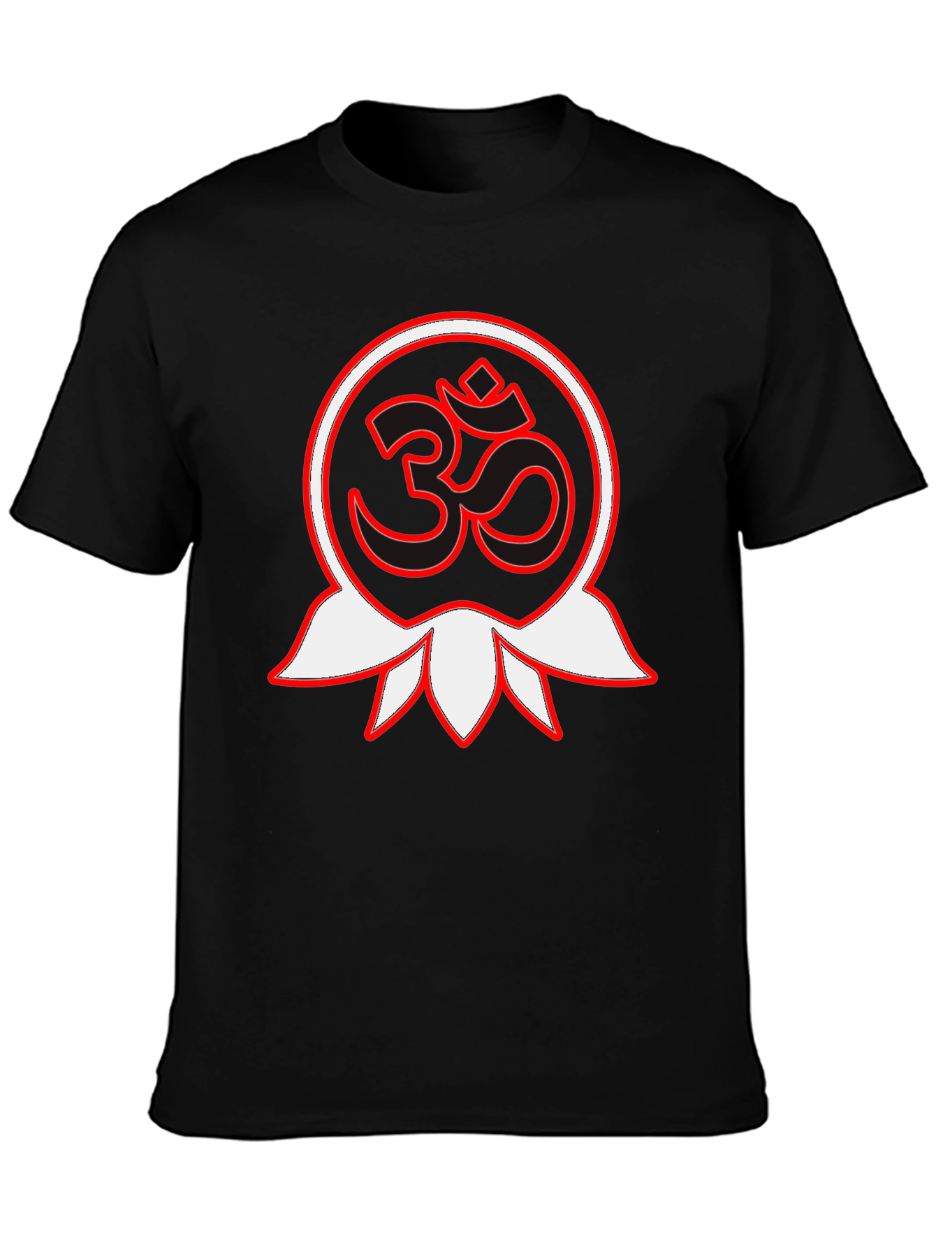 Om Lotus Graphic Black T-Shirt