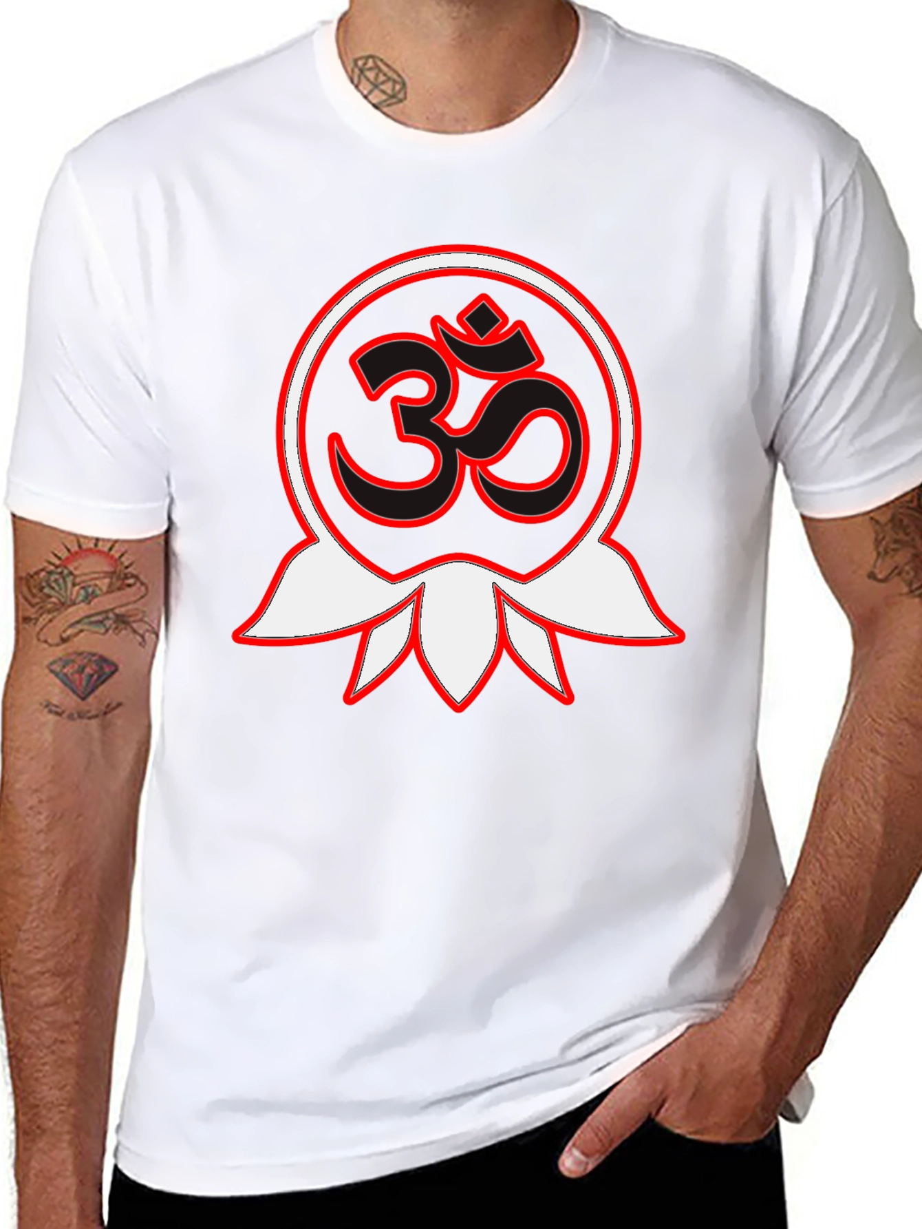 Om Lotus Graphic Black T-Shirt