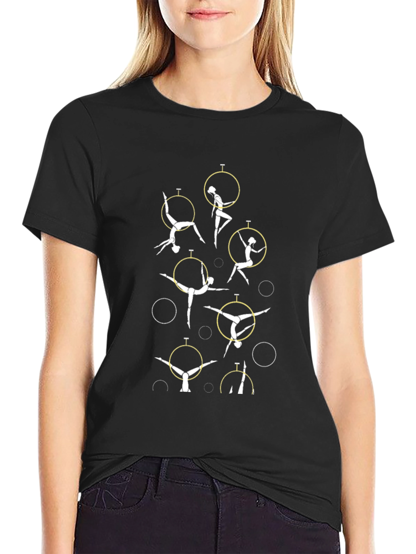 Aerial Acrobatics T-Shirt - Black Cotton Graphic Tee