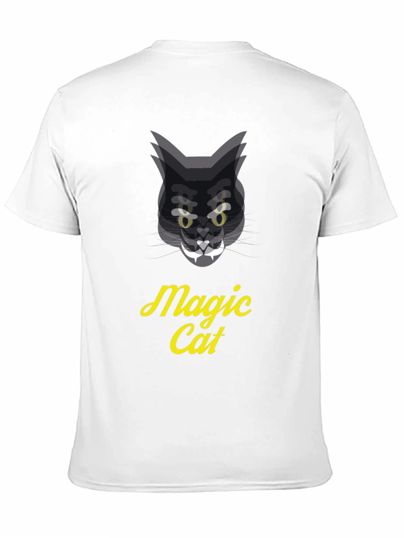 Magic Cat Graphic Tee - Black Cotton T-Shirt