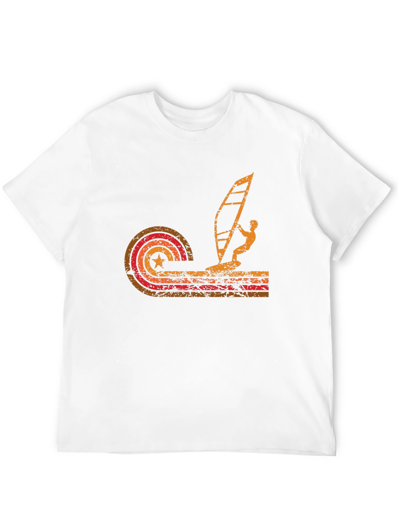 Retro Windsurfing T-Shirt - Black