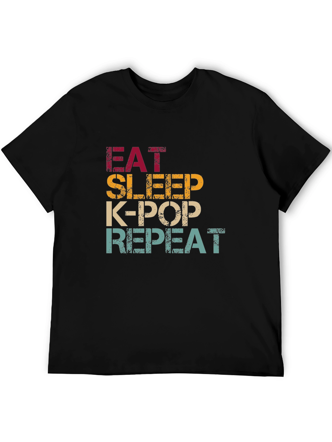 Eat Sleep K-Pop Repeat Graphic T-Shirt