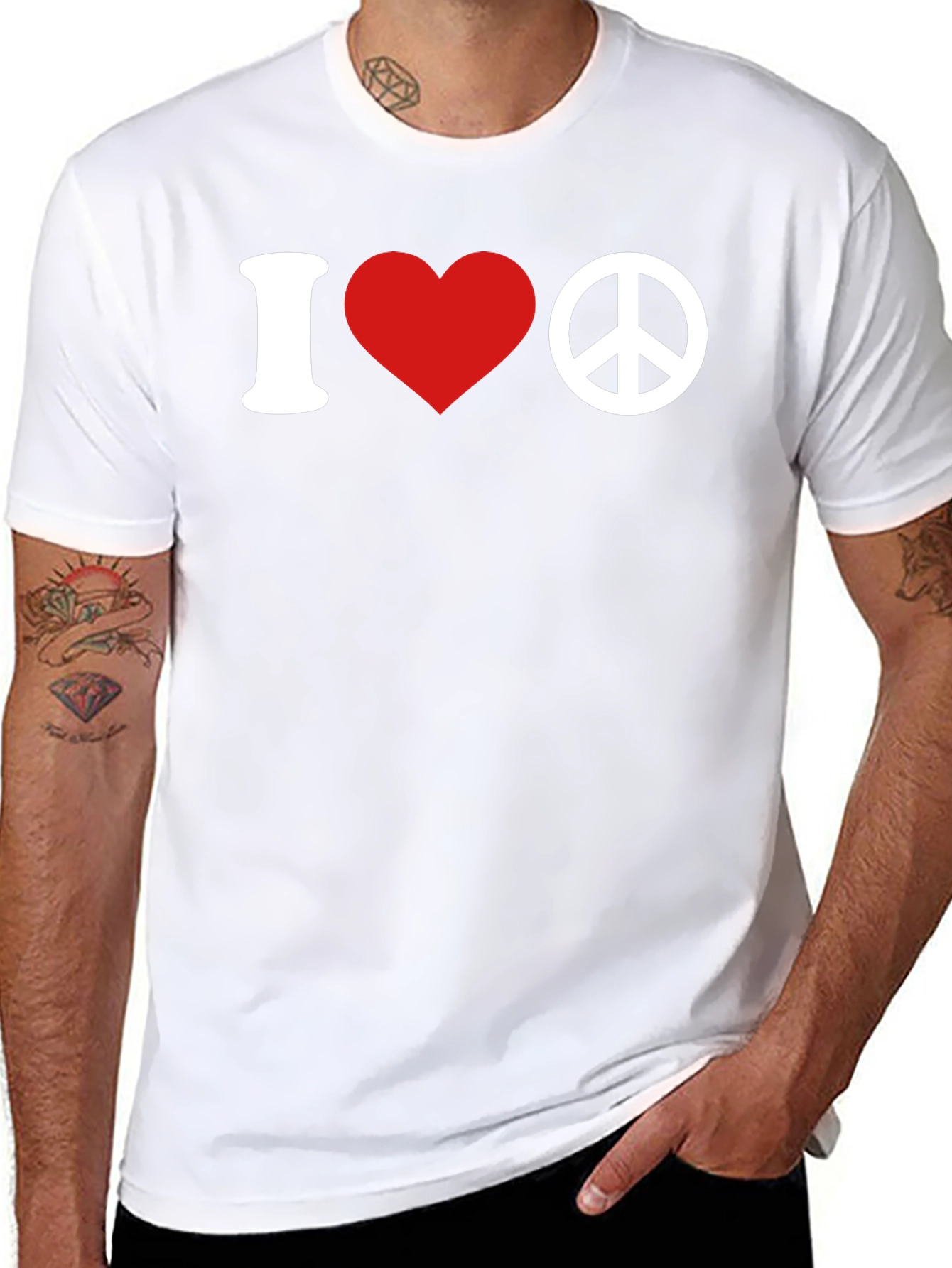 I Love Peace T-Shirt - Mens Graphic Tee