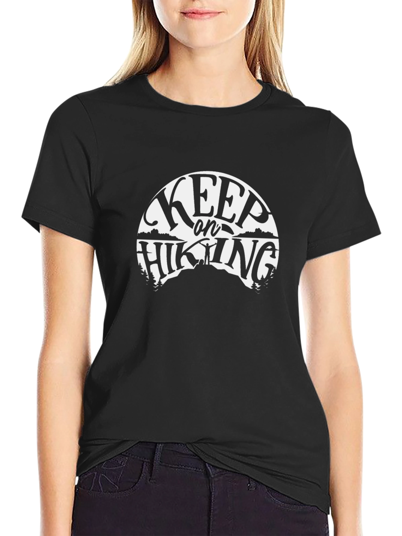 Keep On Hiking Black Graphic Tee