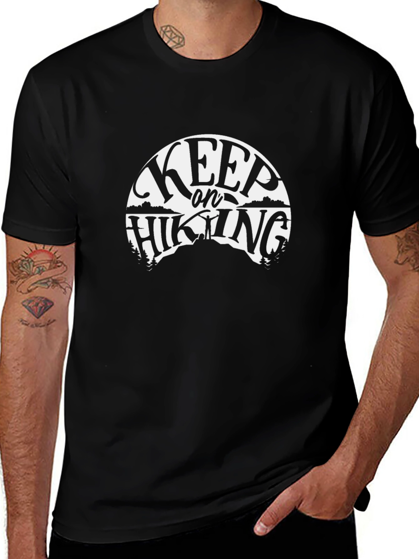 Keep On Hiking Black Graphic Tee