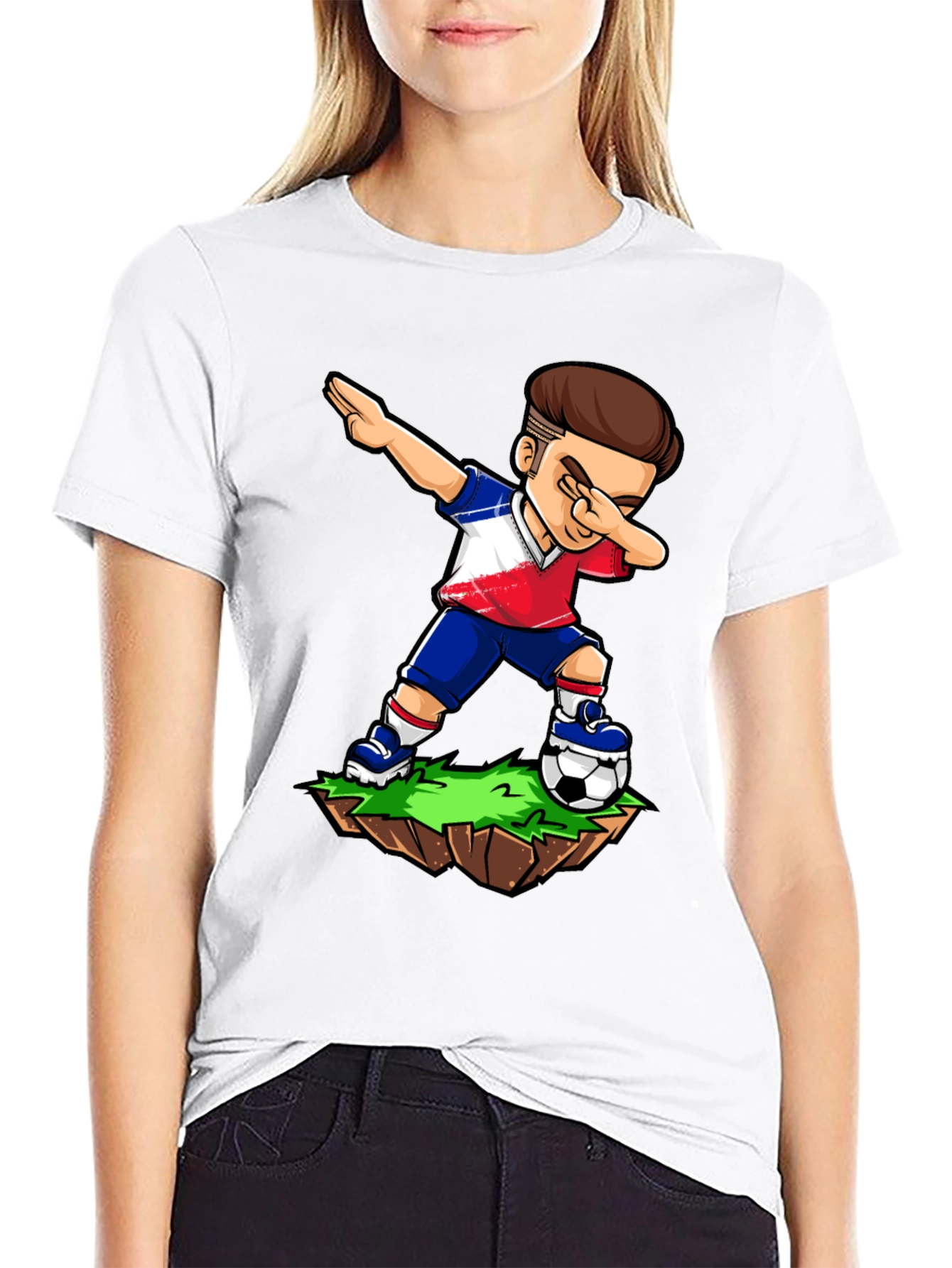 Dabbing Soccer Player Graphic Tee