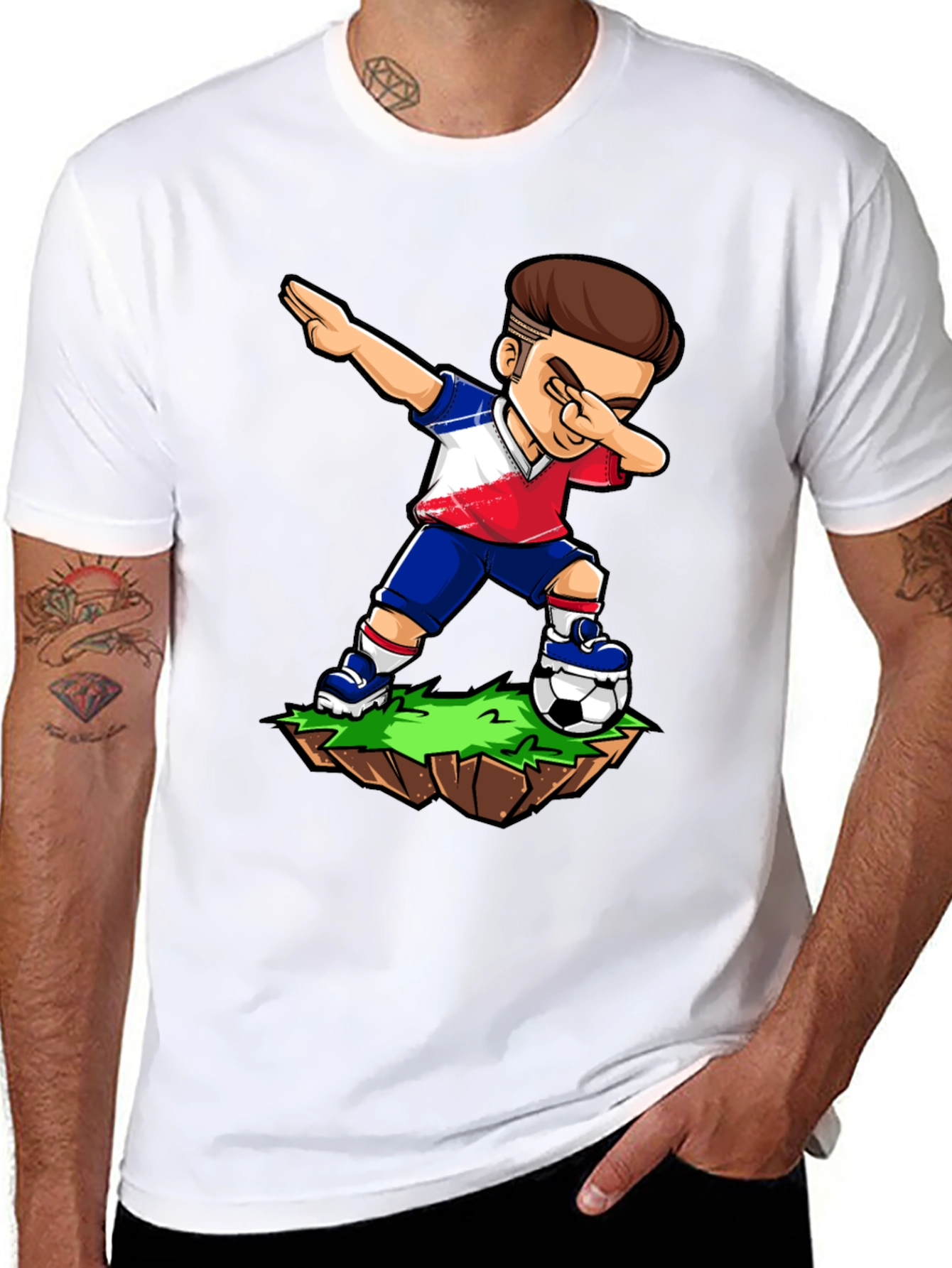 Dabbing Soccer Player Graphic Tee