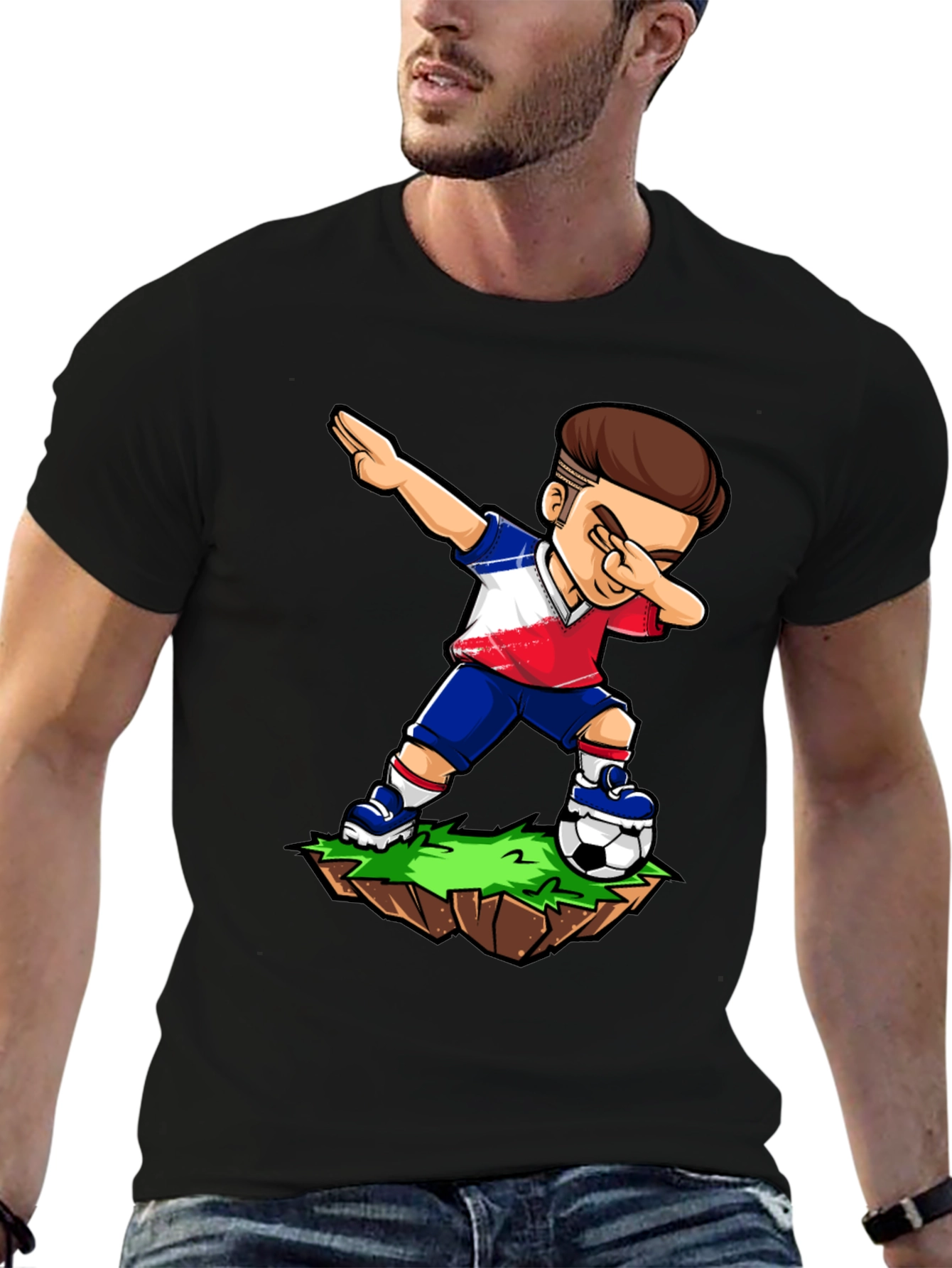 Dabbing Soccer Player Graphic Tee