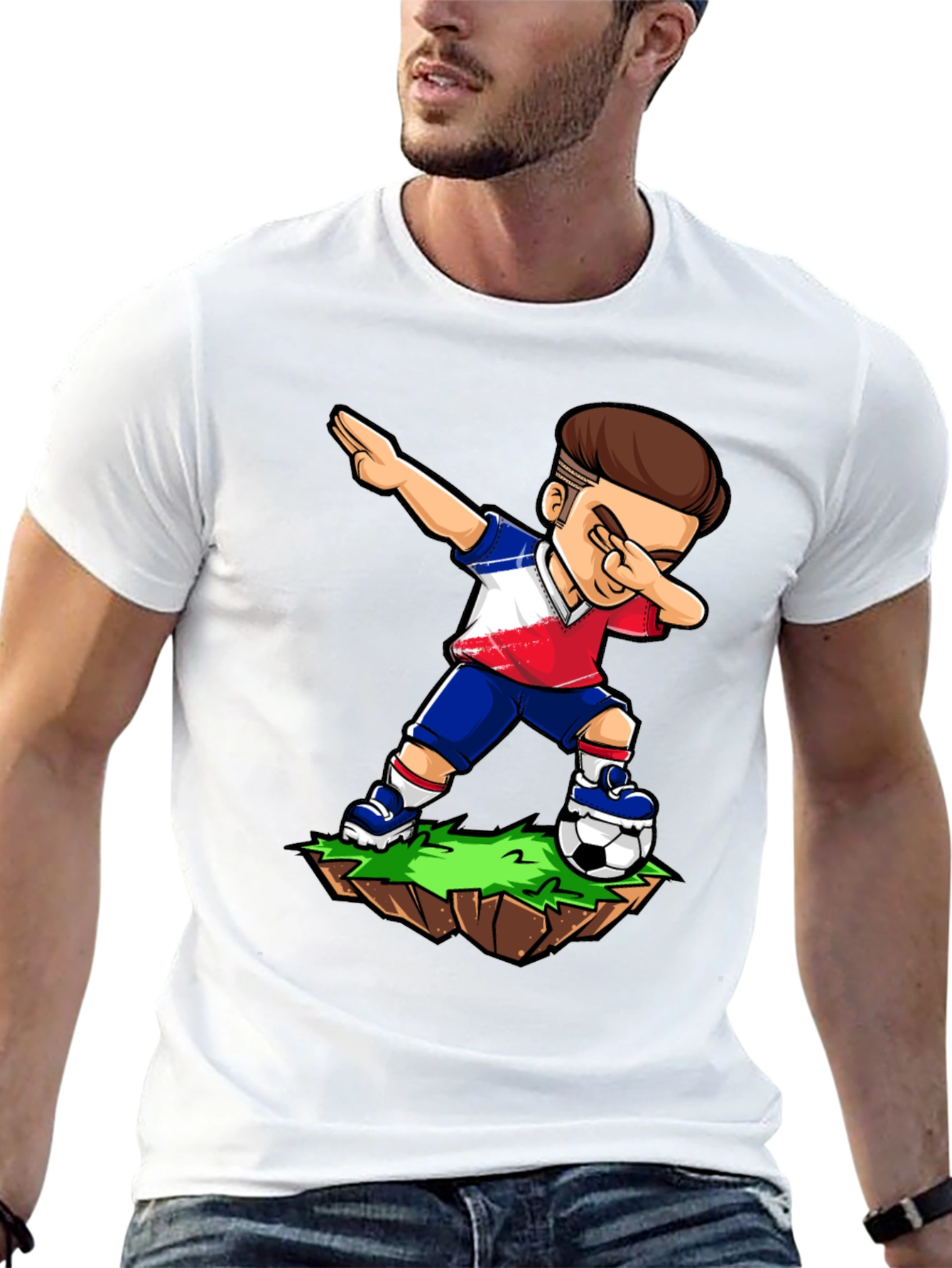 Dabbing Soccer Player Graphic Tee