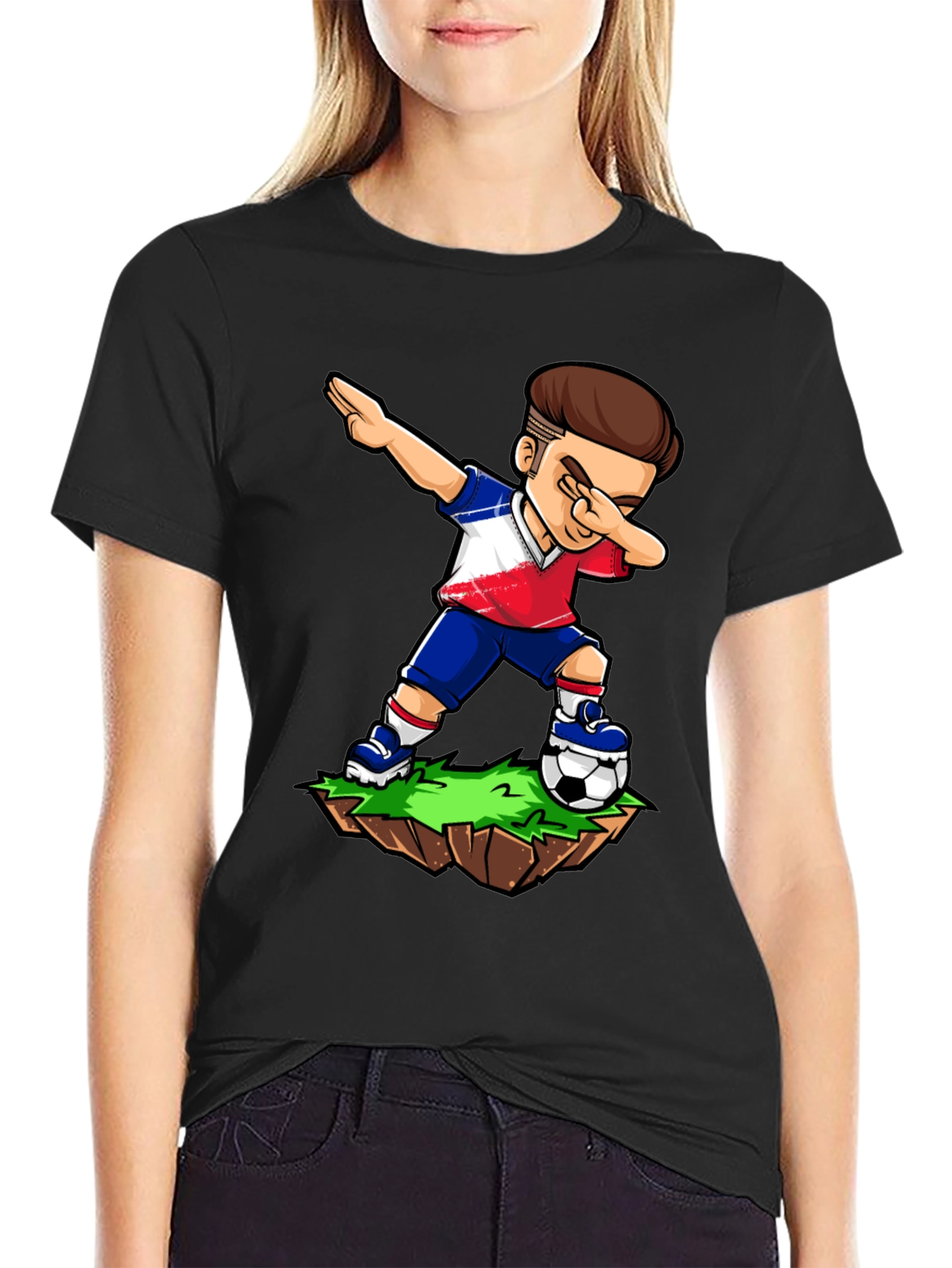 Dabbing Soccer Player Graphic Tee
