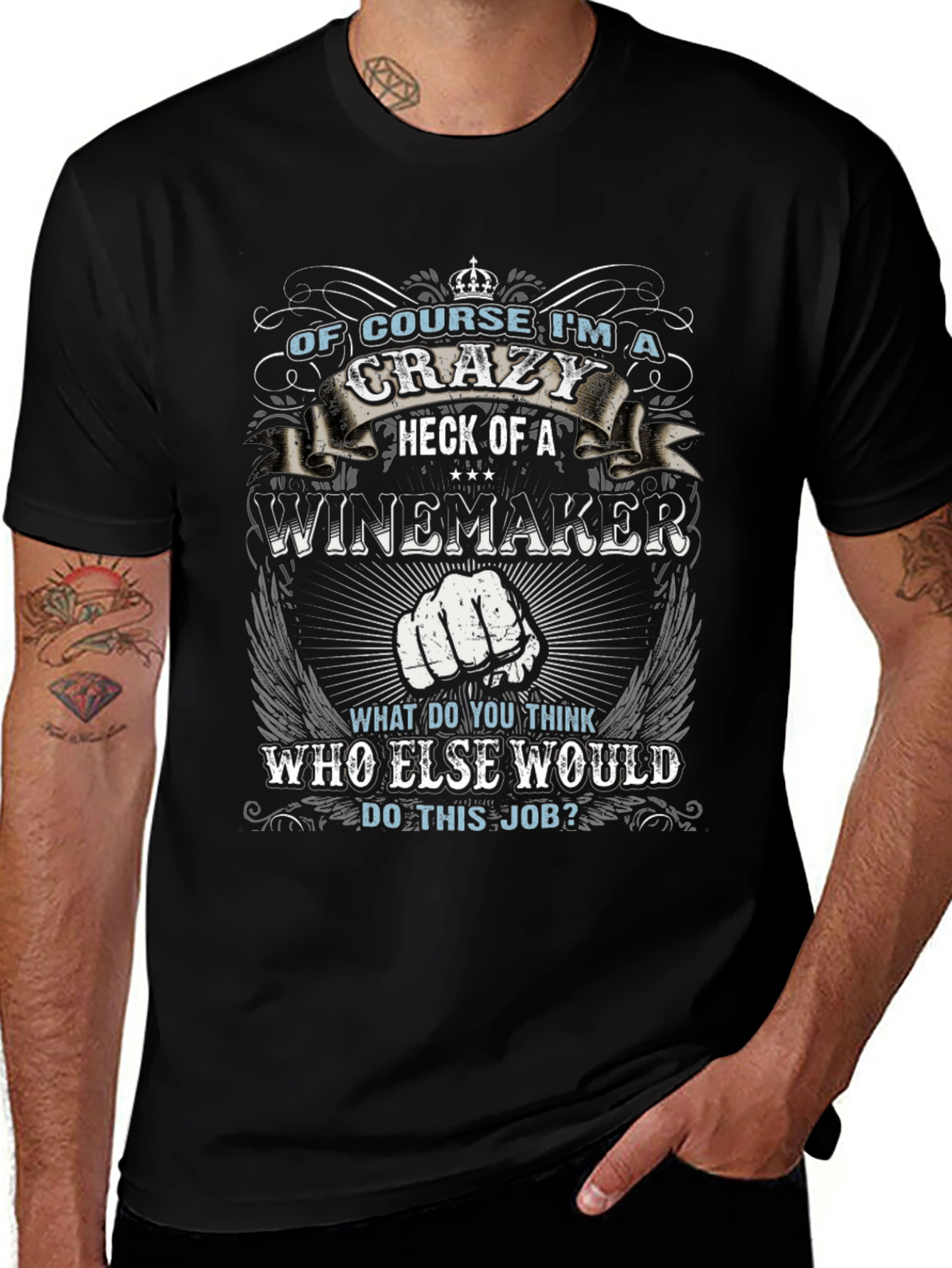 Crazy Winemaker T-Shirt - Novelty Graphic Tee