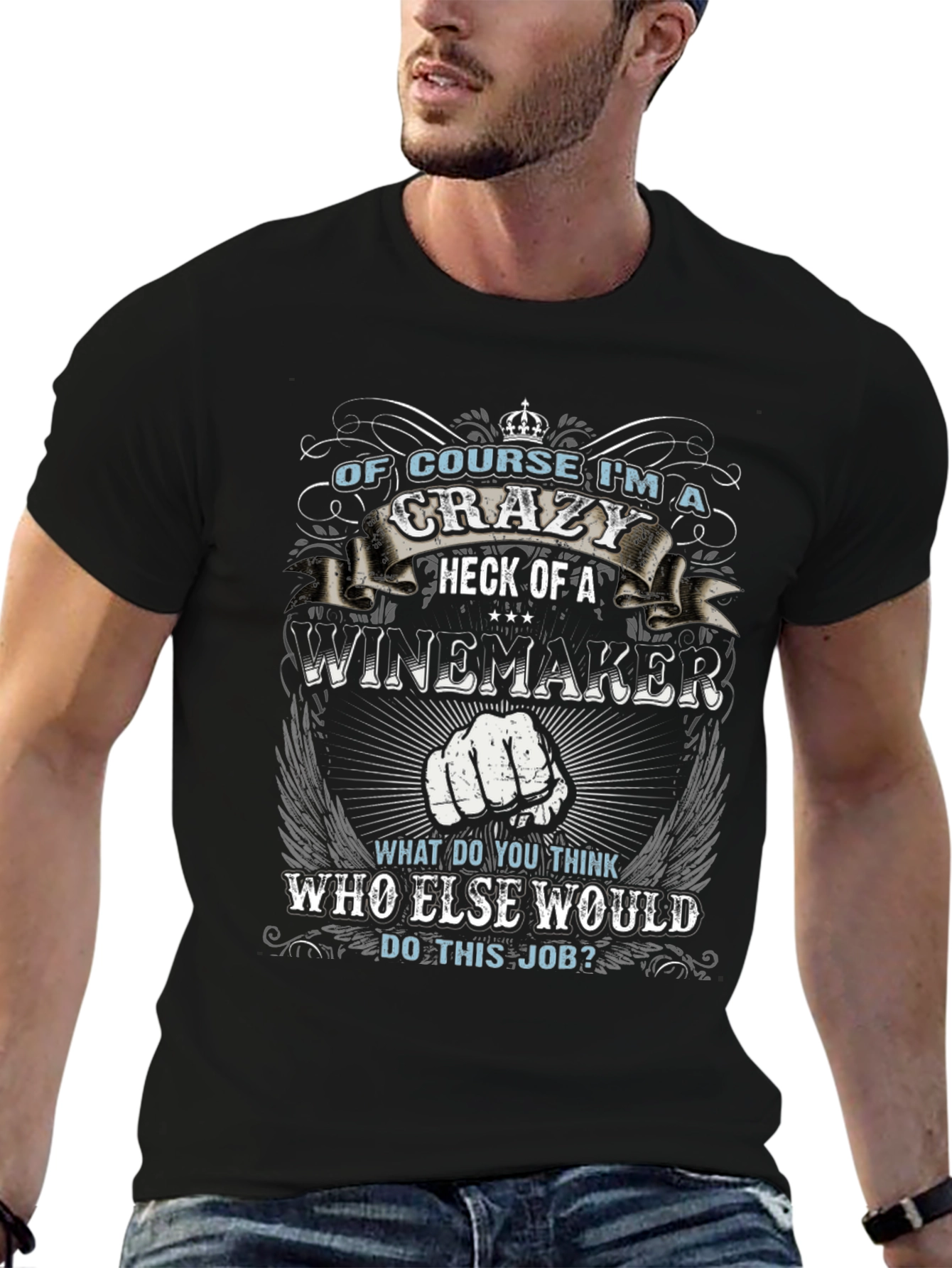 Crazy Winemaker T-Shirt - Novelty Graphic Tee