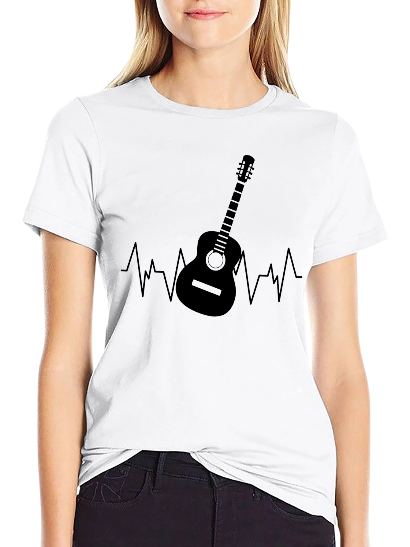 Guitar Heartbeat Graphic T-Shirt