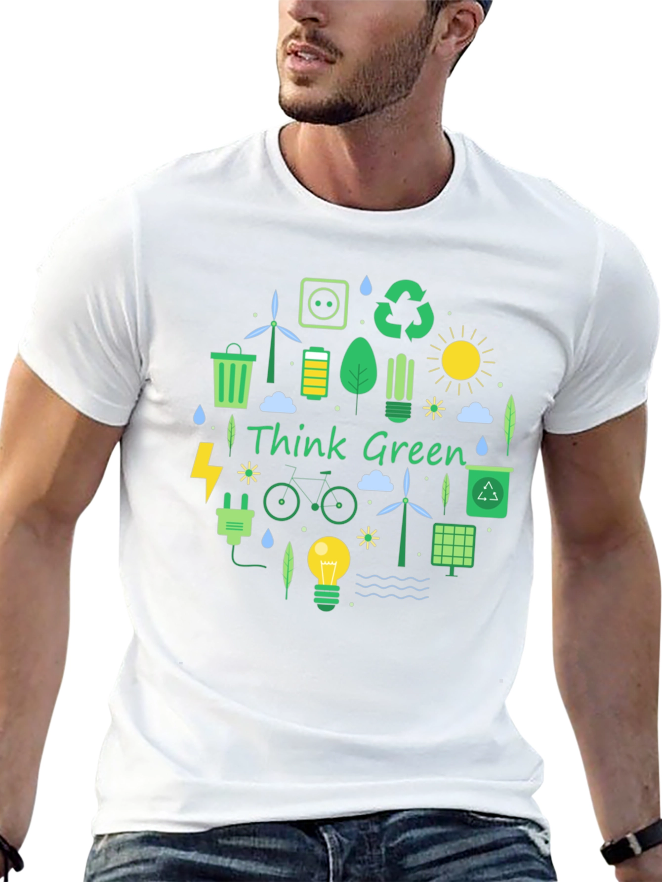 Eco-Friendly Think Green Graphic Tee