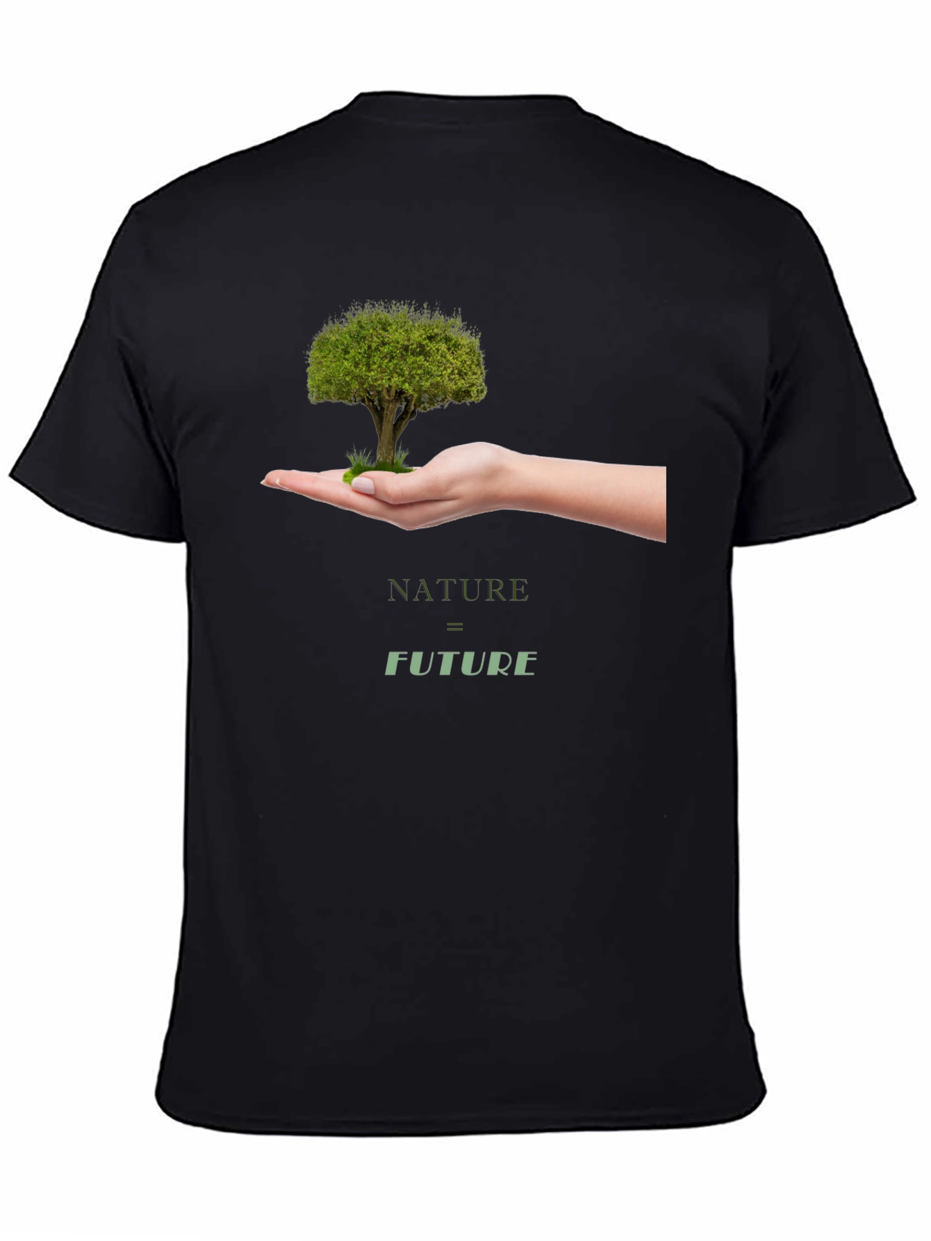 Nature = Future Graphic Tee - Black Cotton