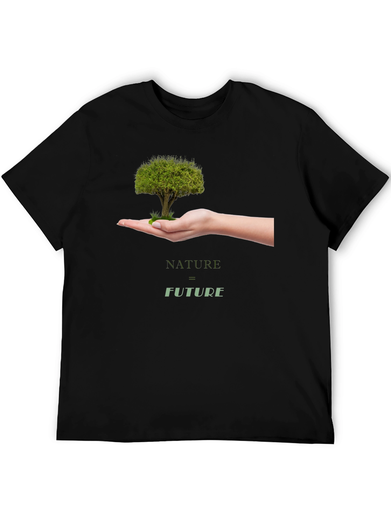 Nature = Future Graphic Tee - Black Cotton