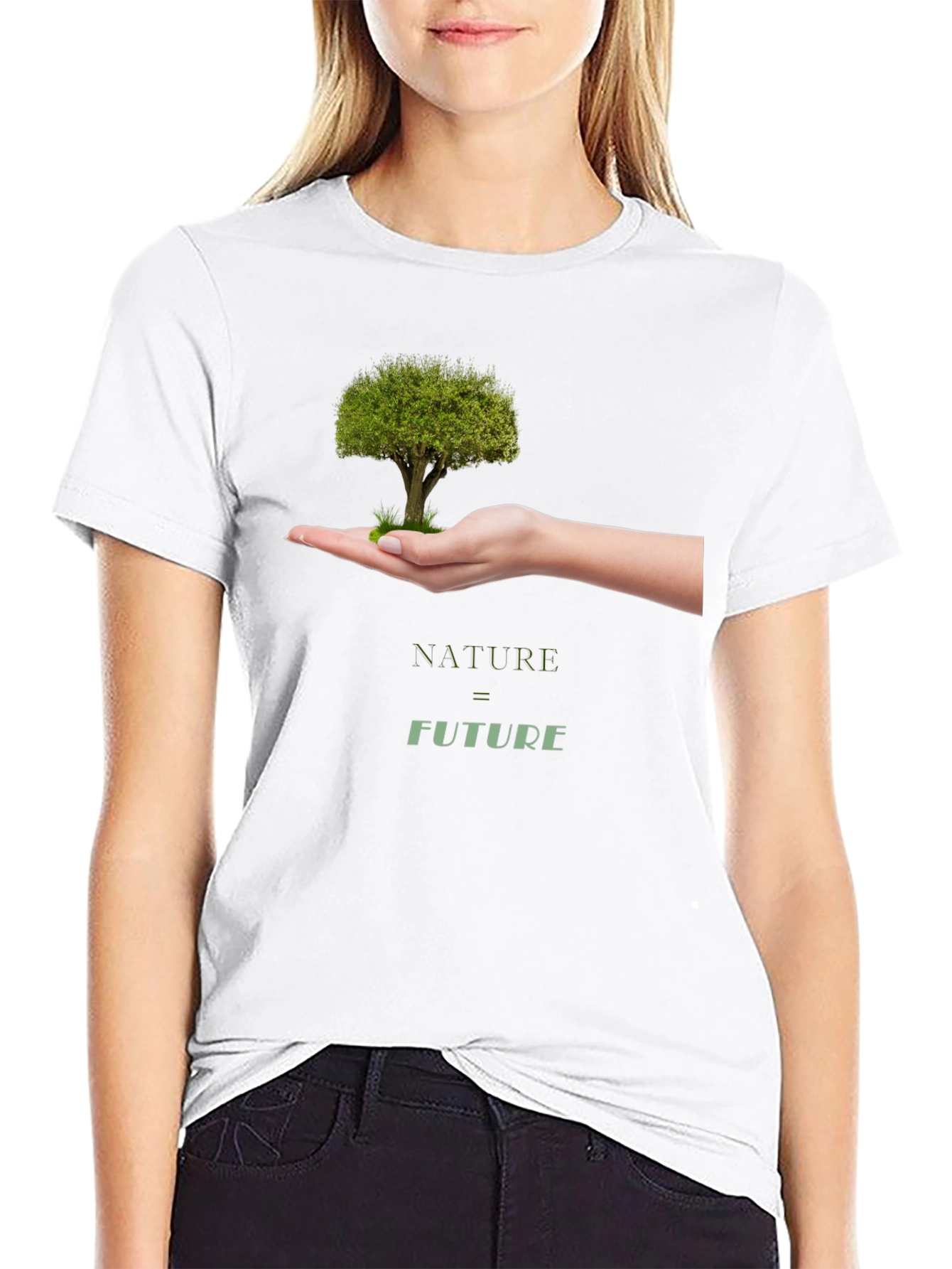 Nature = Future Graphic Tee - Black Cotton