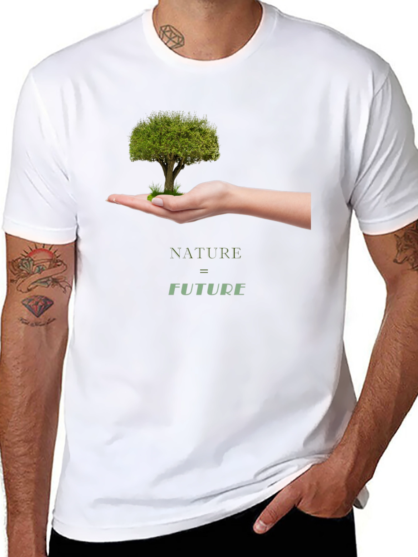 Nature = Future Graphic Tee - Black Cotton