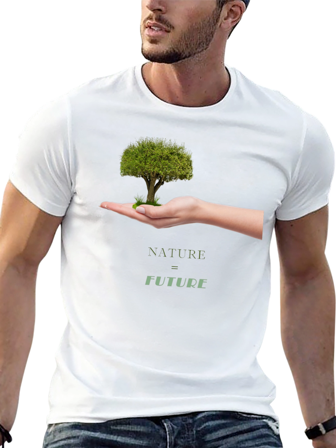 Nature = Future Graphic Tee - Black Cotton