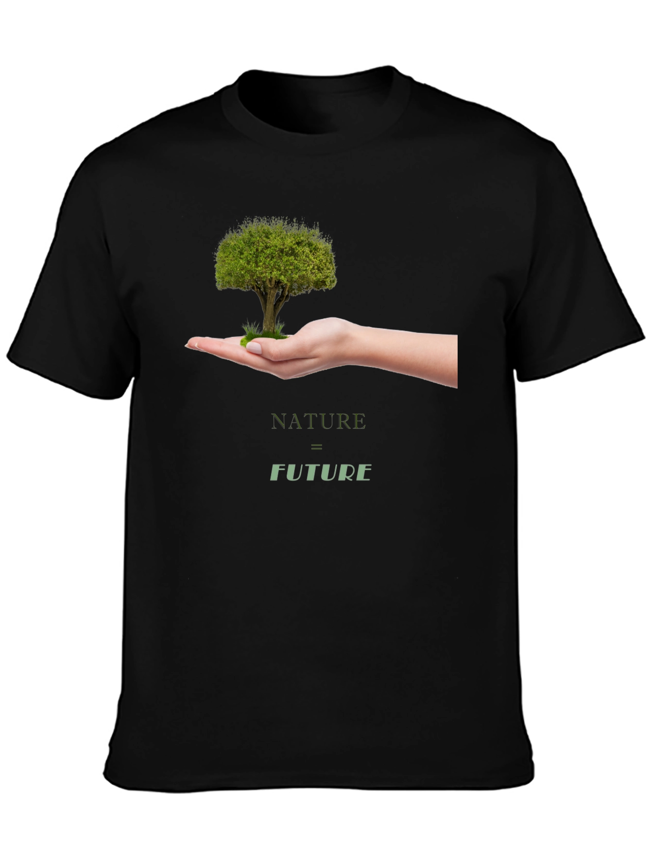 Nature = Future Graphic Tee - Black Cotton