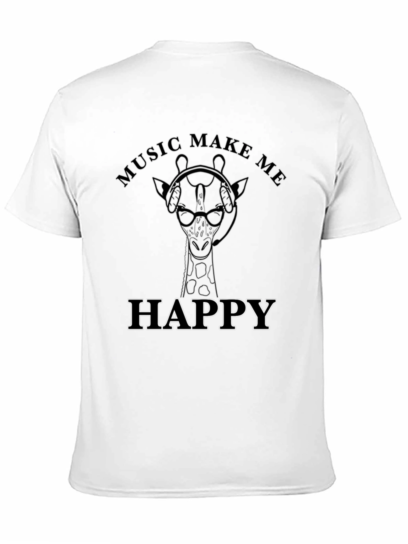 Music Giraffe Graphic Tee - Black Casual Shirt