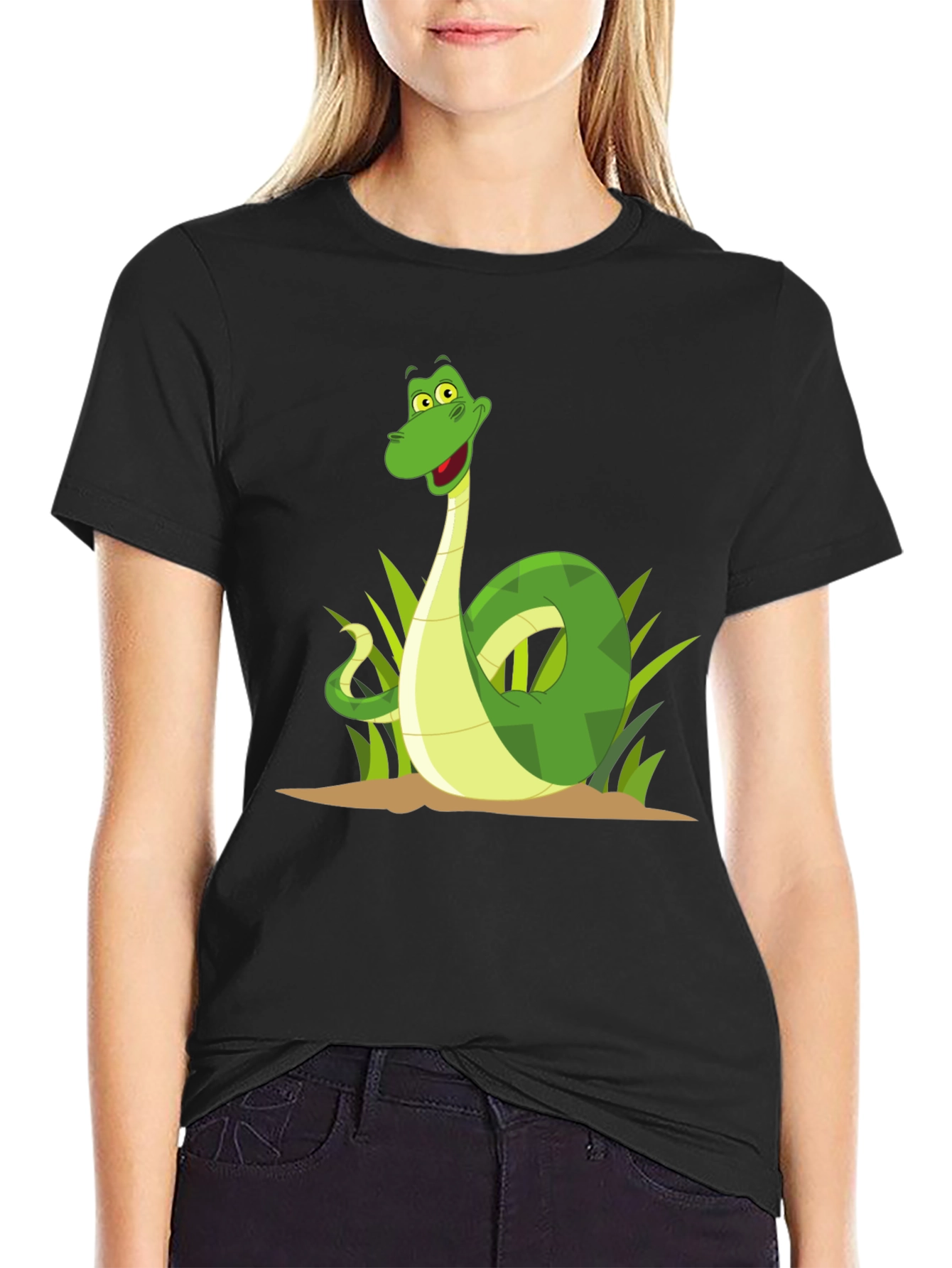 Cartoon Snake Graphic Tee - Unique Design