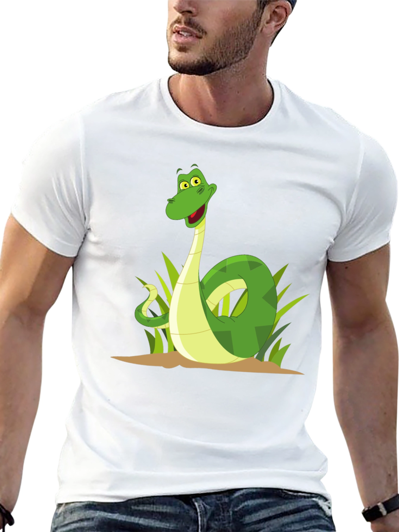 Cartoon Snake Graphic Tee - Unique Design