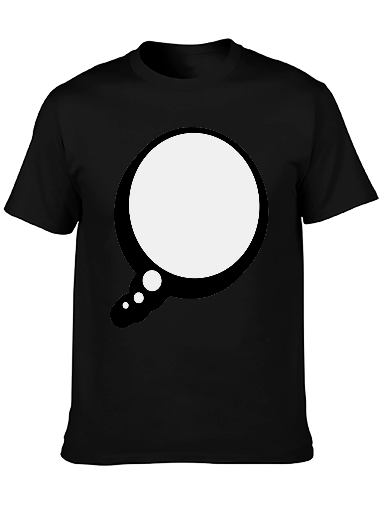Mens Black T-Shirt with Speech Bubble Design