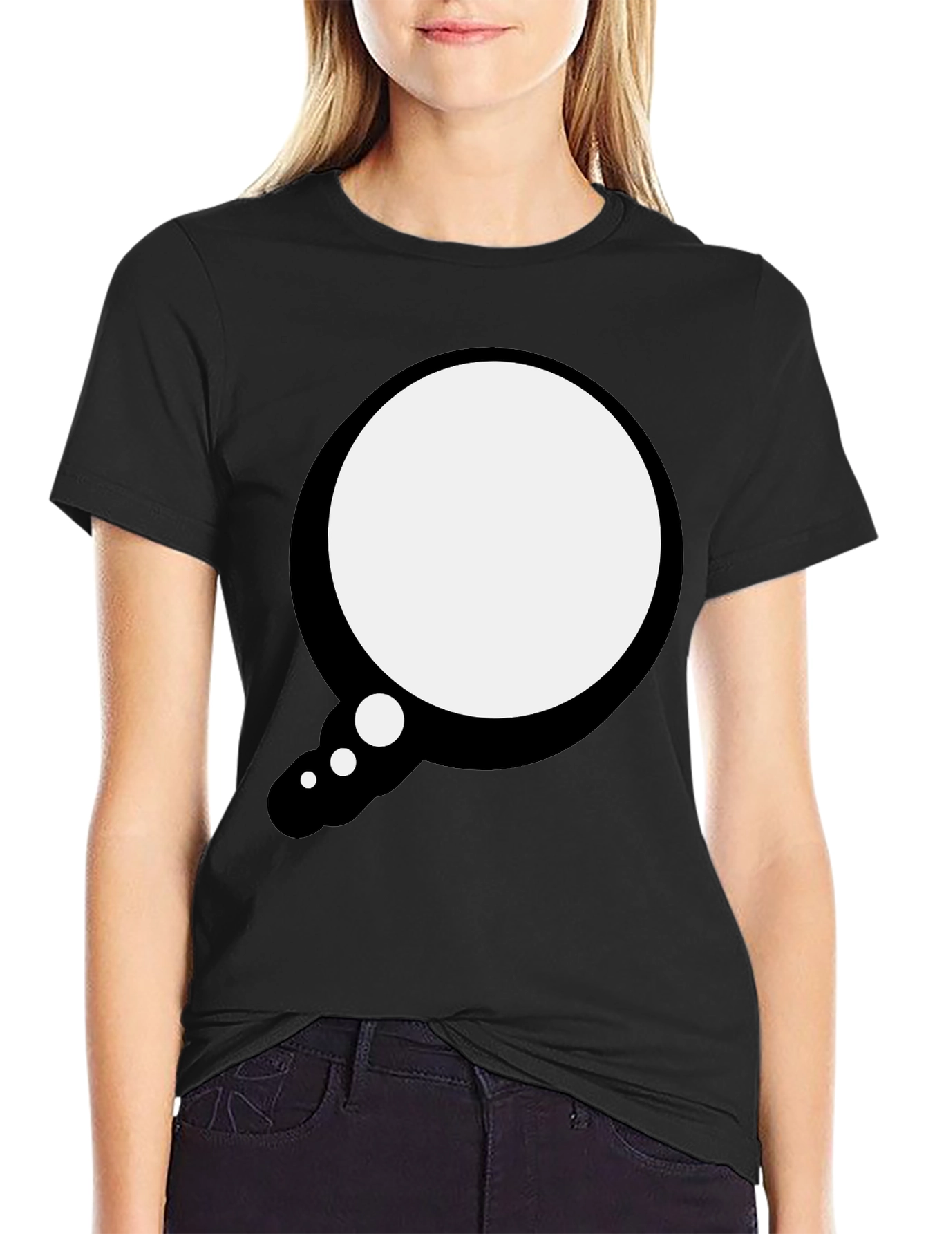 Mens Black T-Shirt with Speech Bubble Design