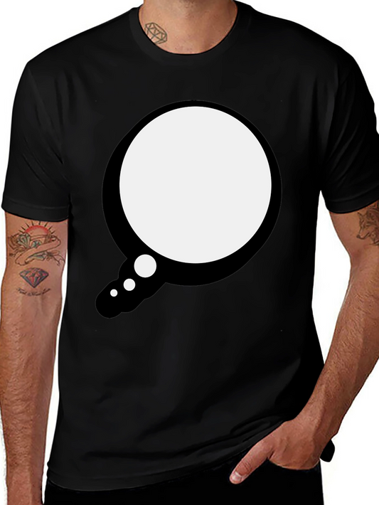 Mens Black T-Shirt with Speech Bubble Design