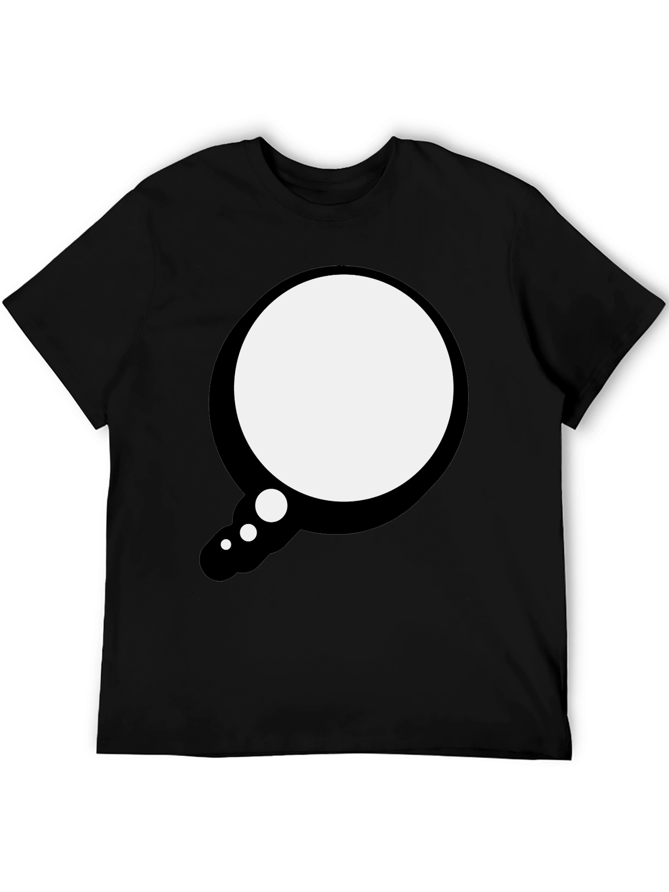 Mens Black T-Shirt with Speech Bubble Design