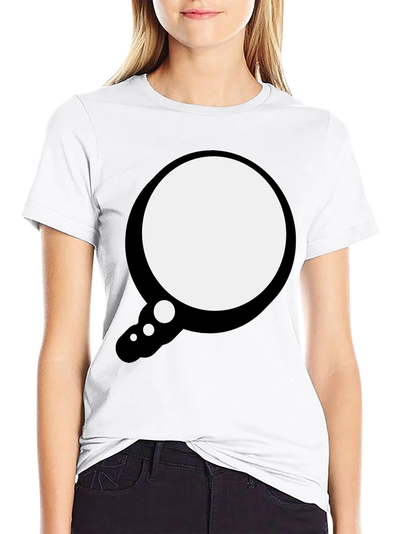 Mens Black T-Shirt with Speech Bubble Design