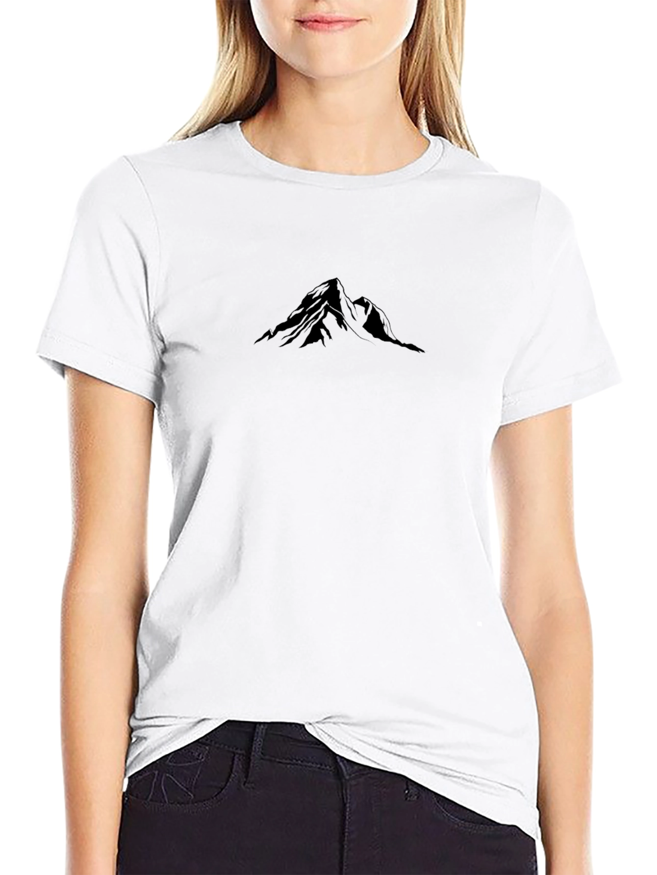 Minimalist Mountain Graphic Black T-Shirt