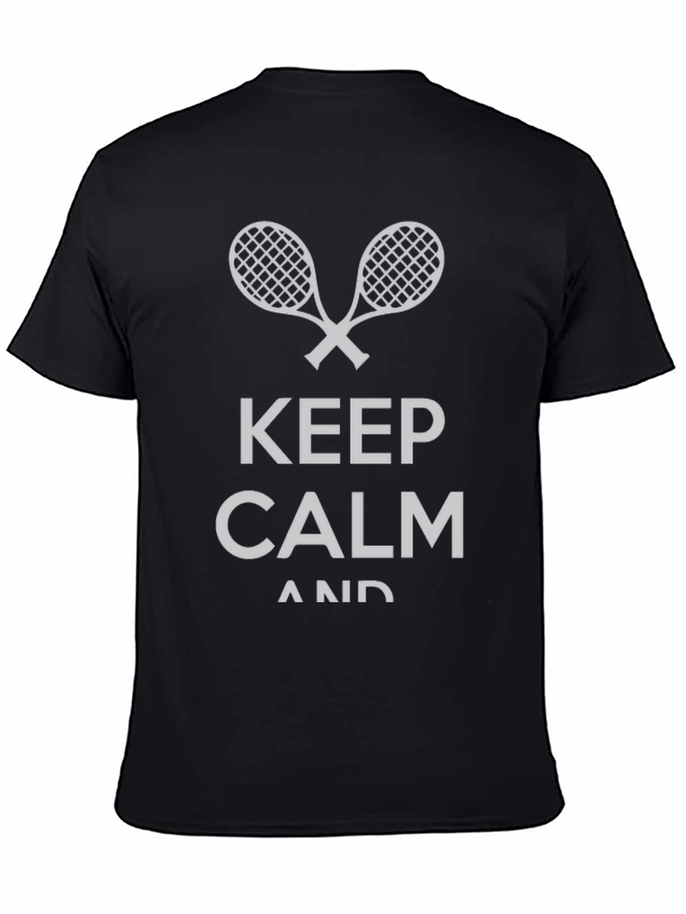 Keep Calm Tennis Racket Black T-Shirt