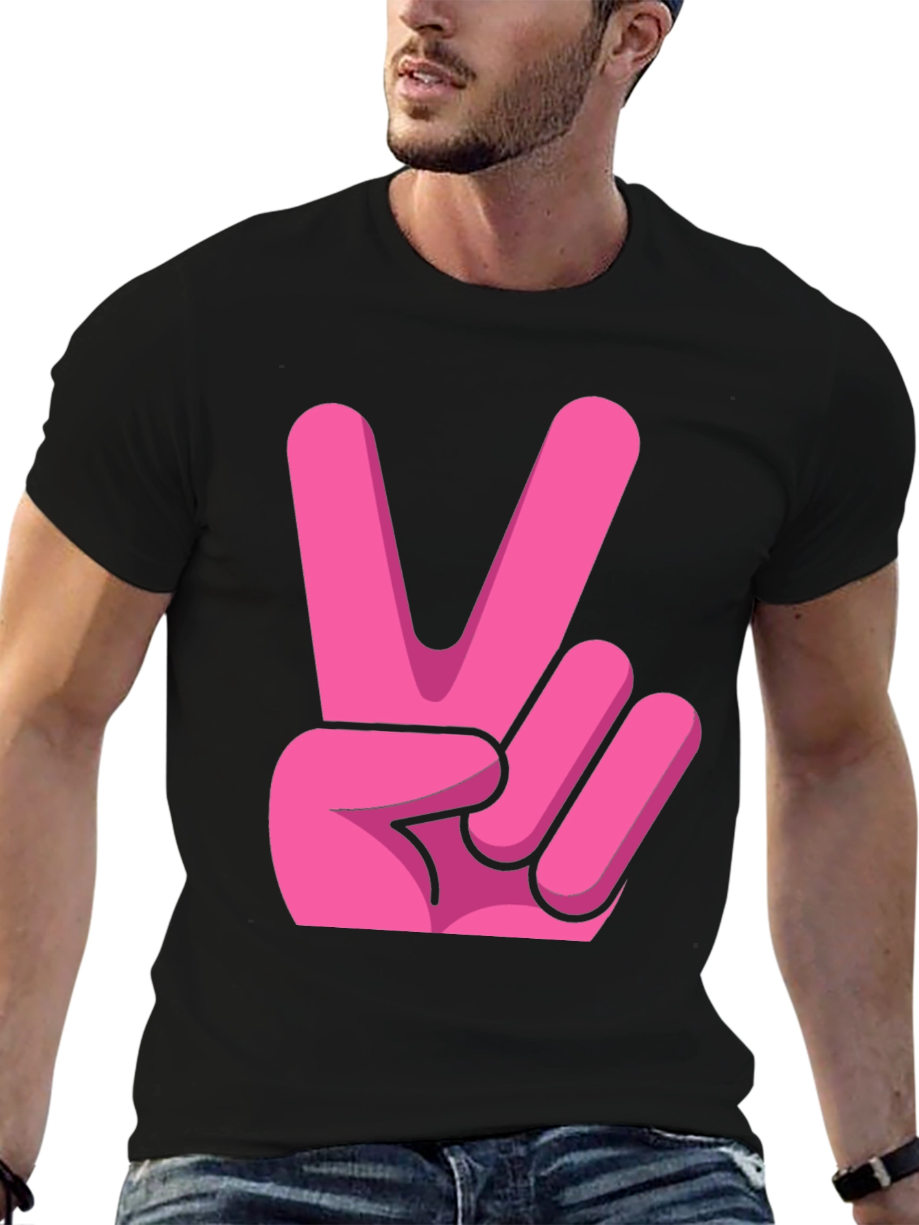 Pink Peace Sign Graphic Tee