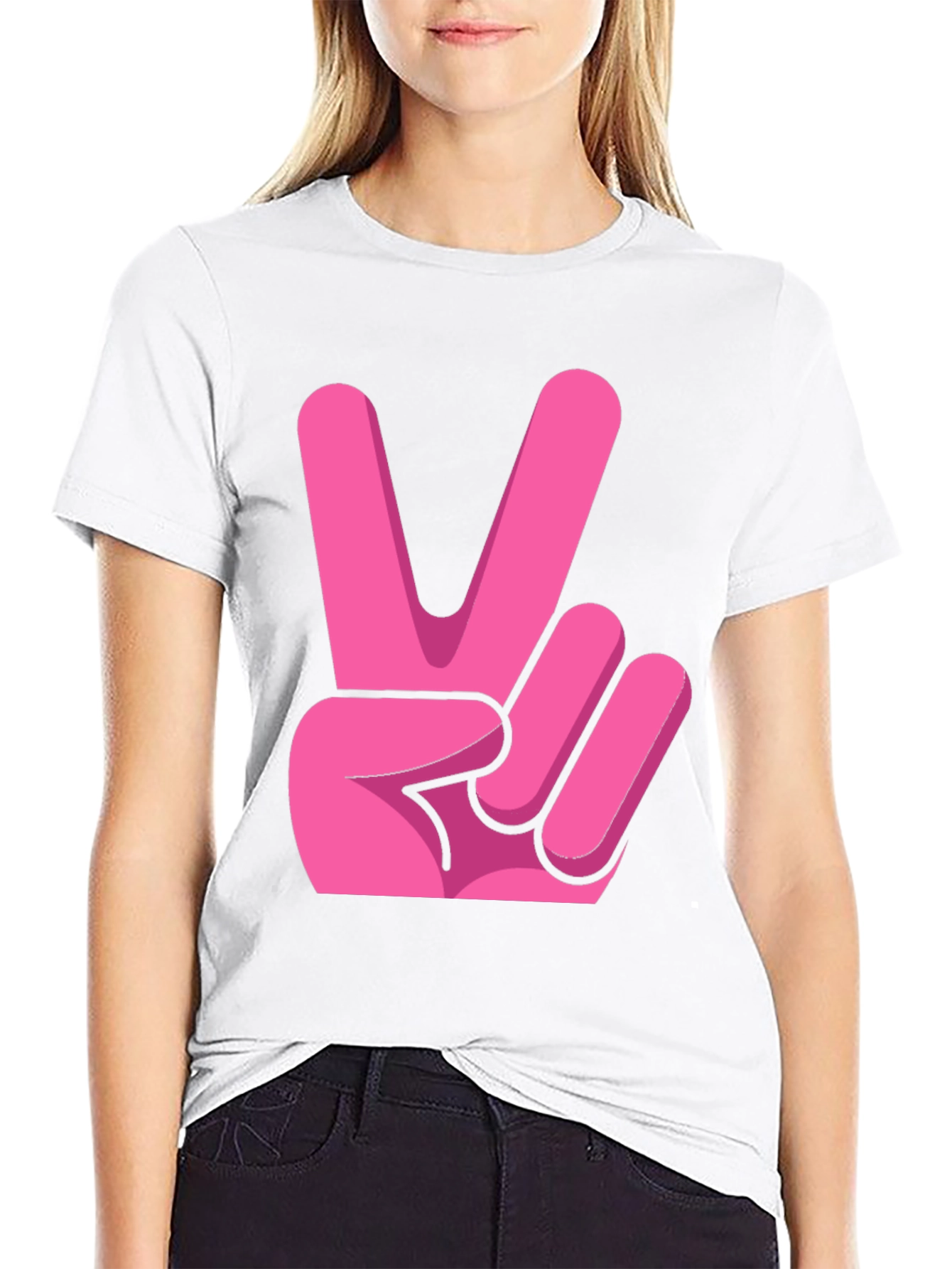 Pink Peace Sign Graphic Tee